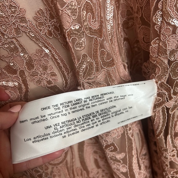 NWT Tadashi Shoji Bridal Kura Metallic A-Line Dress Blush Pink Fit Flare 18 - Picture 5 of 12